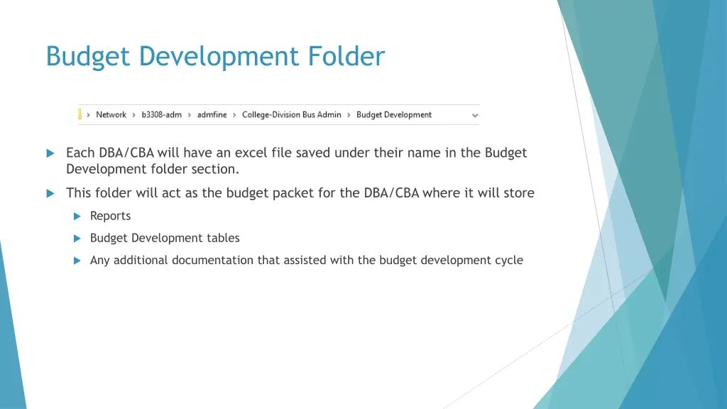 budget development folder