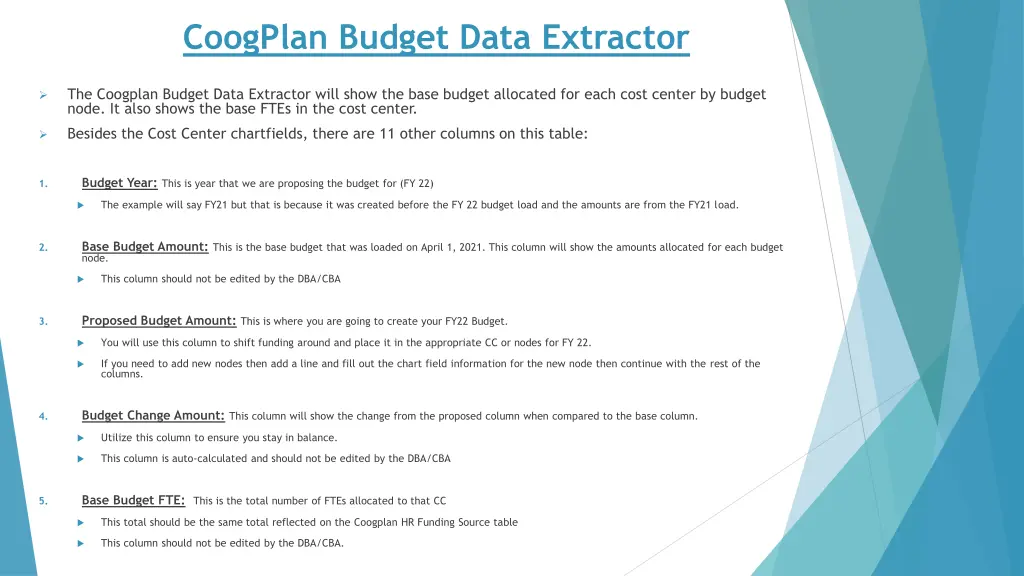 coogplan budget data extractor