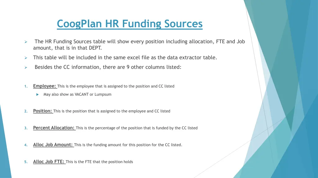 coogplan hr funding sources