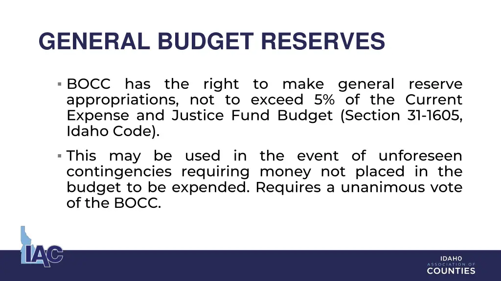 general budget reserves