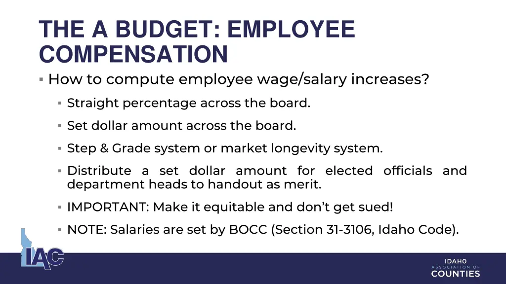 the a budget employee compensation how to compute