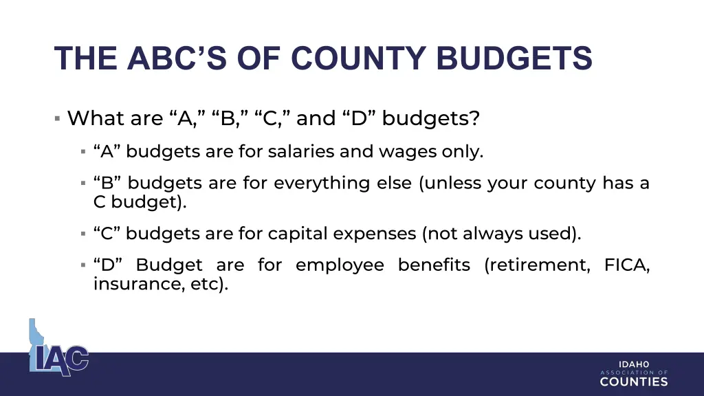 the abc s of county budgets