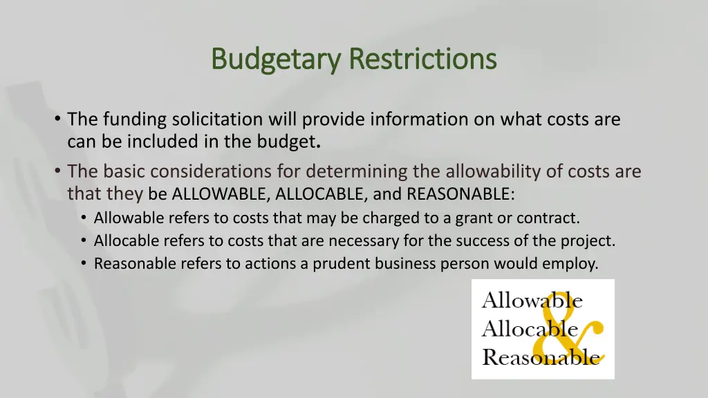 budgetary restrictions budgetary restrictions