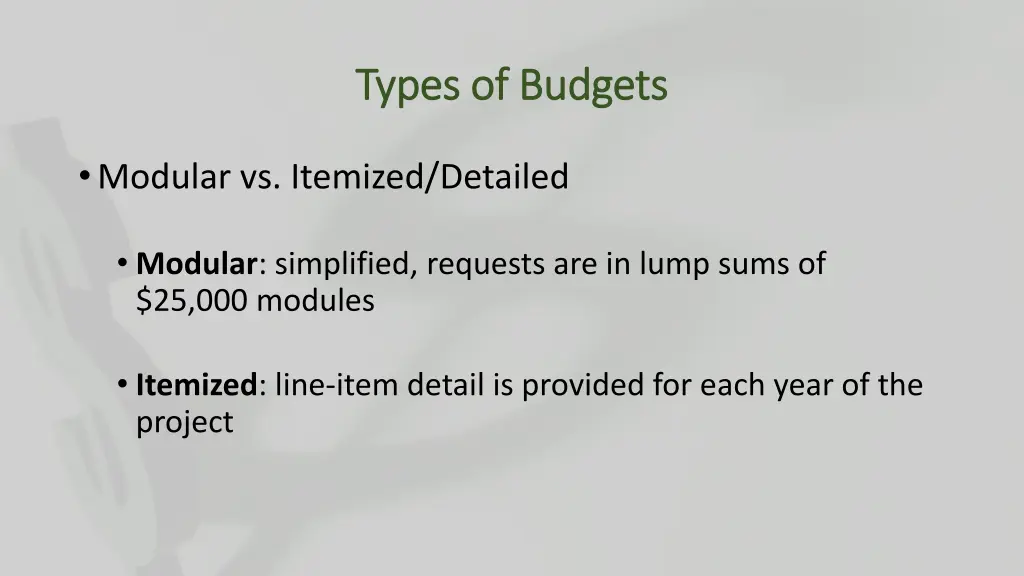 types of budgets types of budgets