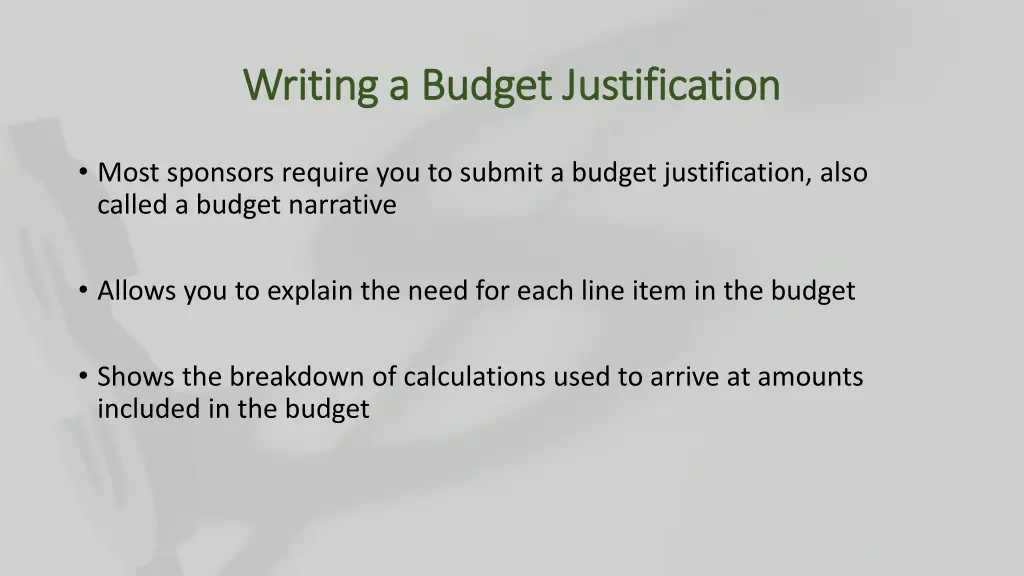 writing a budget justification writing a budget