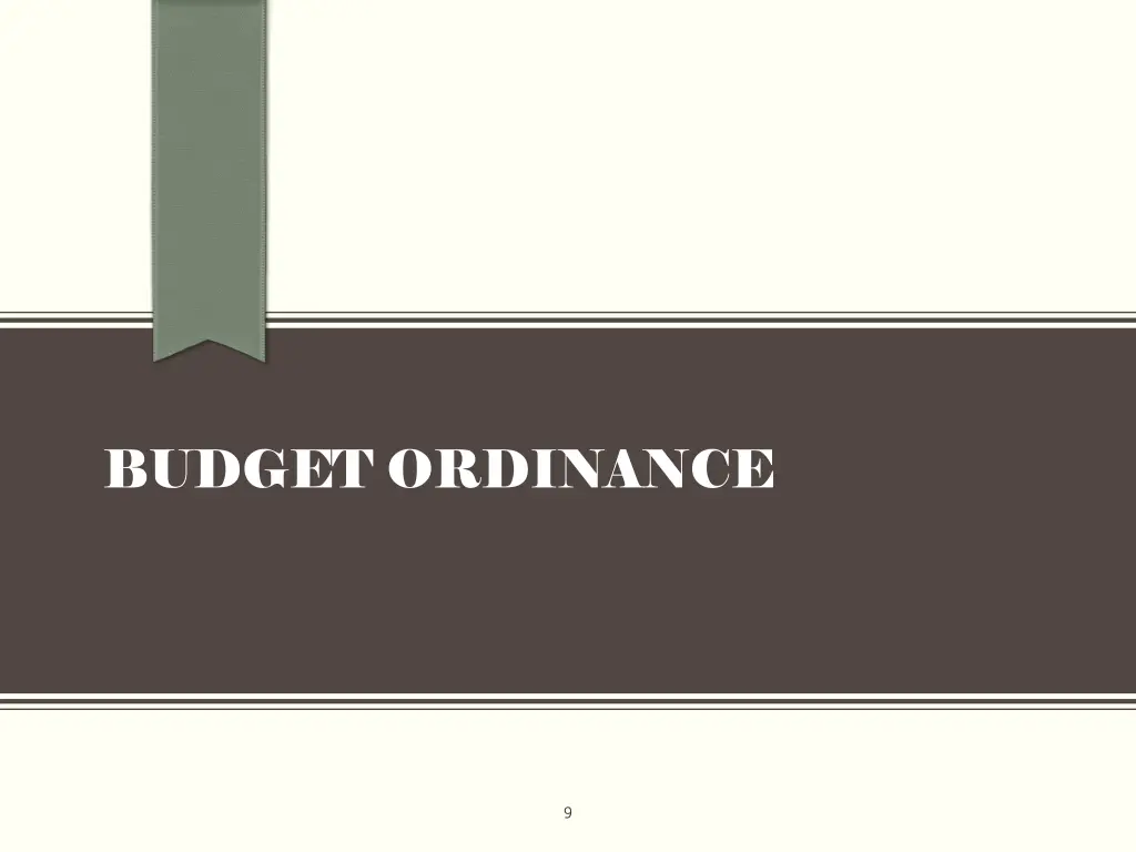 budget ordinance