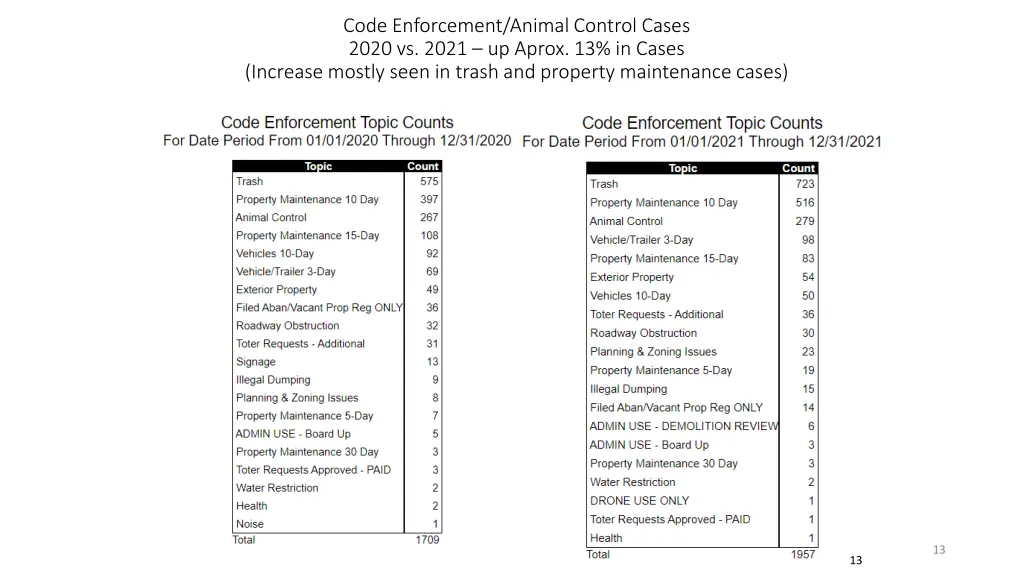 code enforcement animal control cases 2020