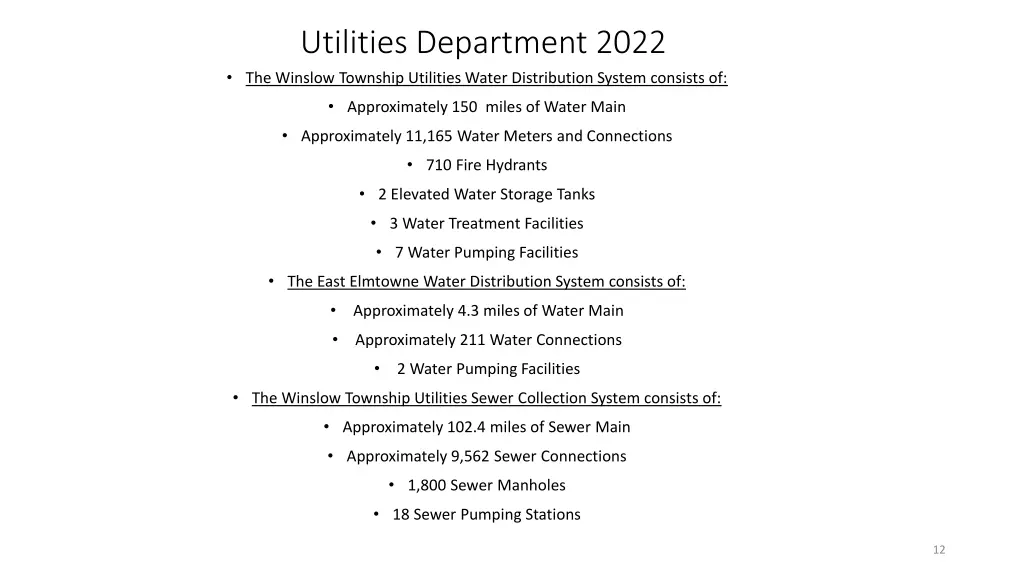 utilities department 2022 the winslow township