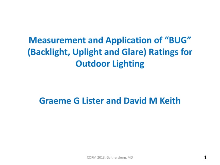 measurement and application of bug backlight