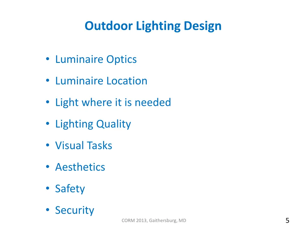 outdoor lighting design