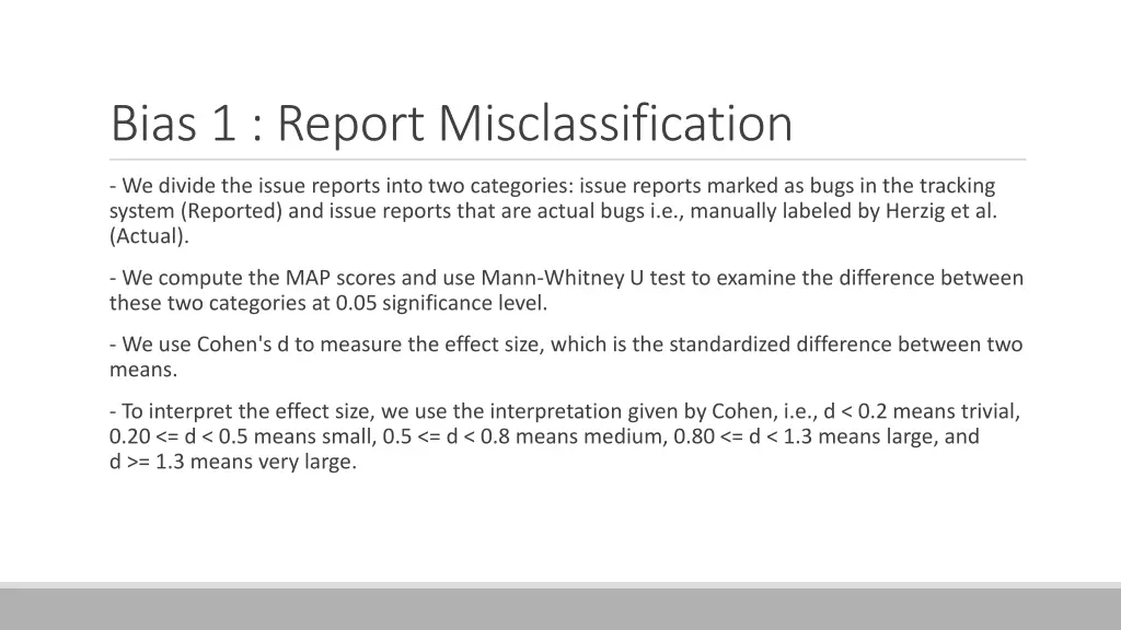 bias 1 report misclassification 1