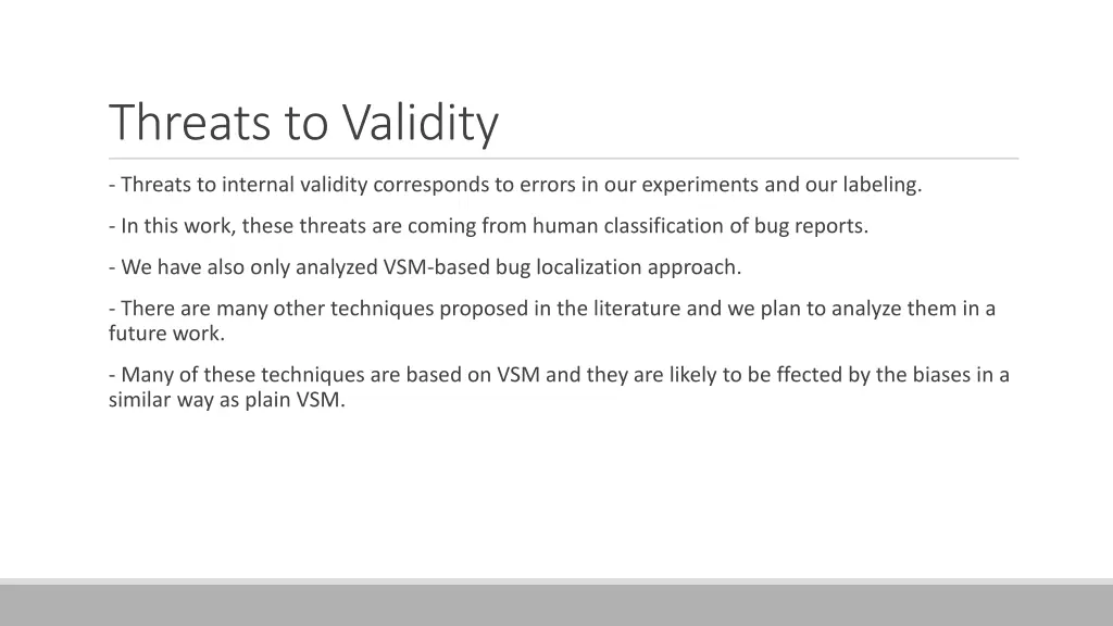 threats to validity