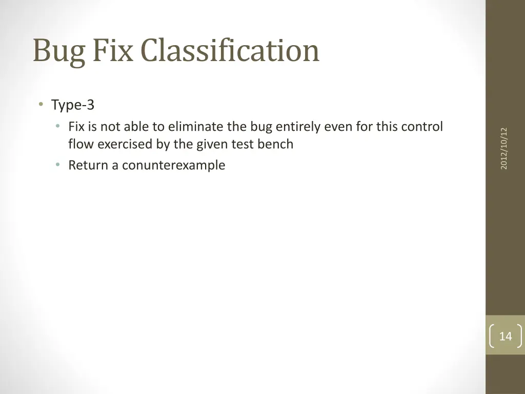 bug fix classification 2