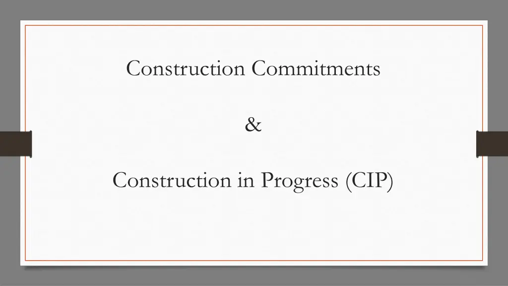 construction commitments