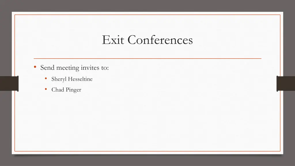 exit conferences