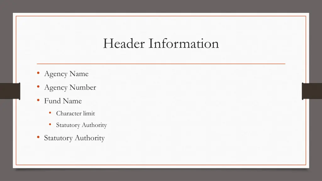 header information