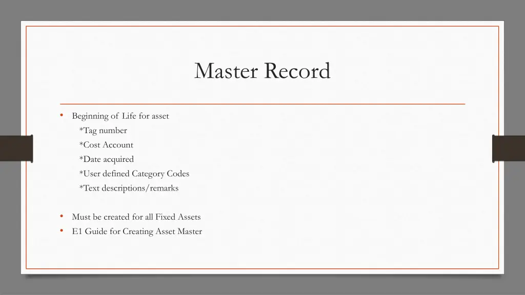 master record