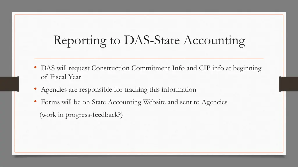 reporting to das state accounting