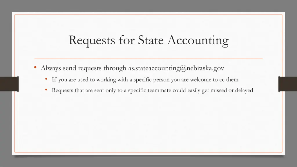 requests for state accounting