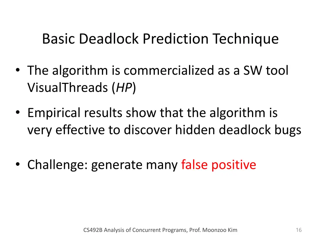 basic deadlock prediction technique 1