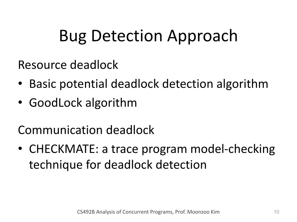 bug detection approach