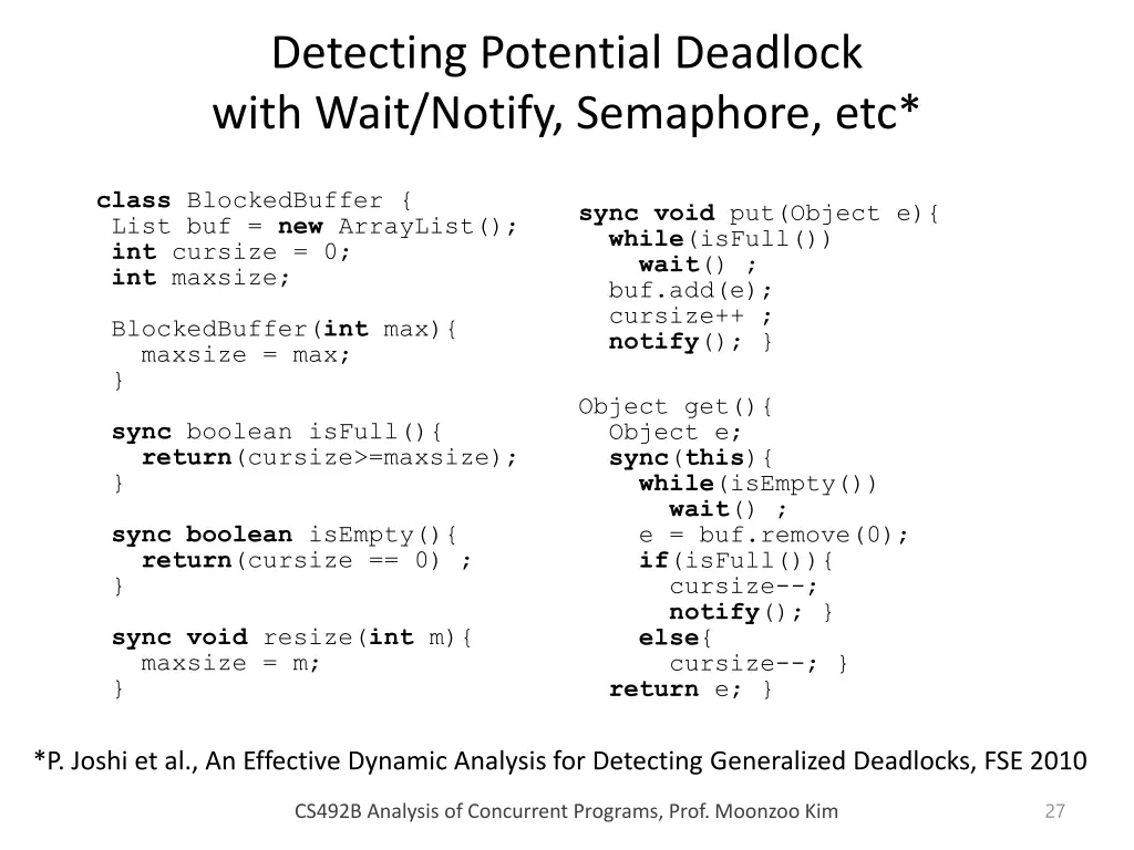 detecting potential deadlock with wait notify