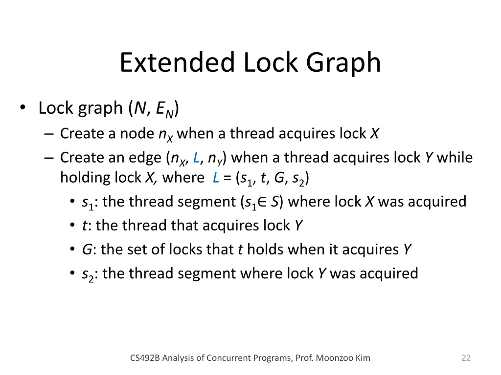 extended lock graph