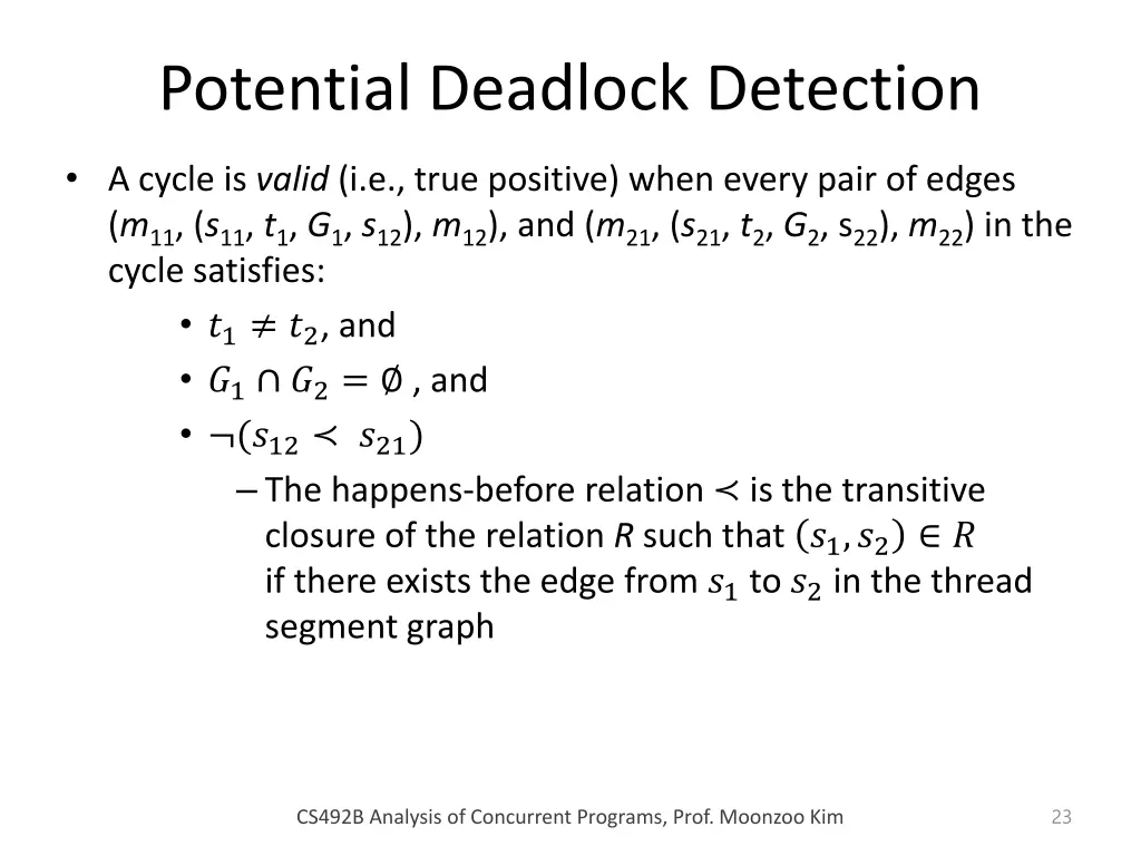 potential deadlock detection