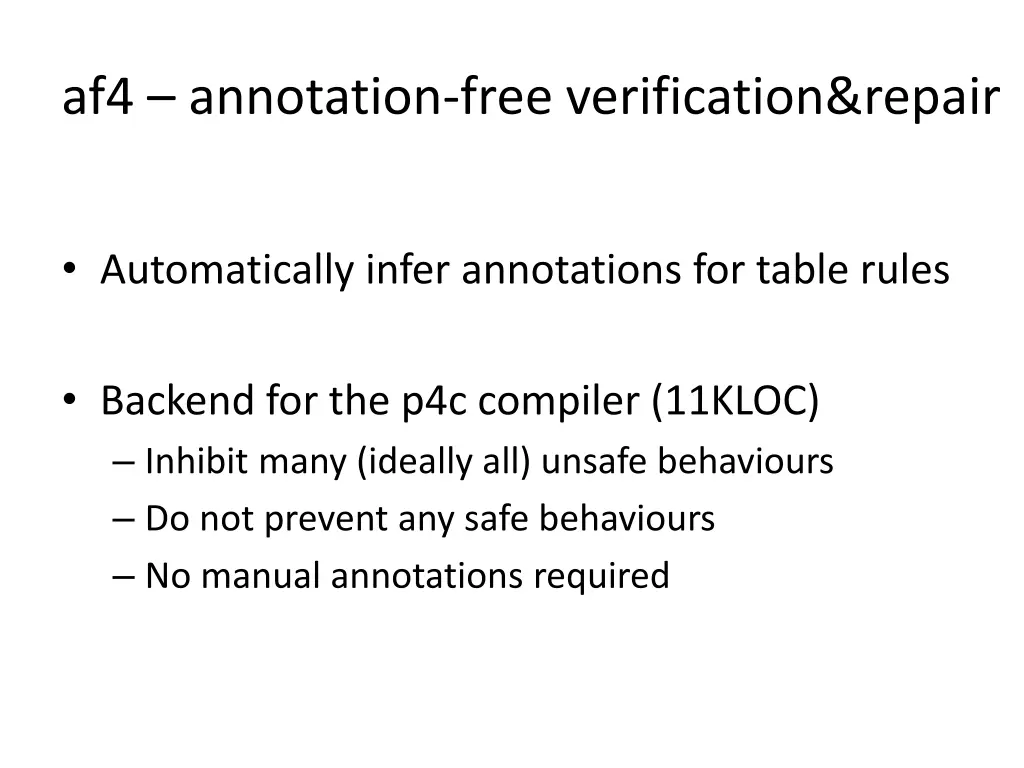 af4 annotation free verification repair