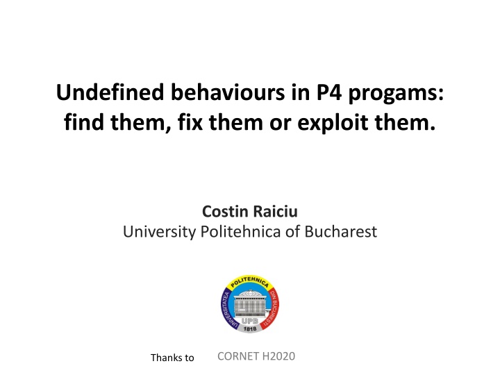 undefined behaviours in p4 progams find them