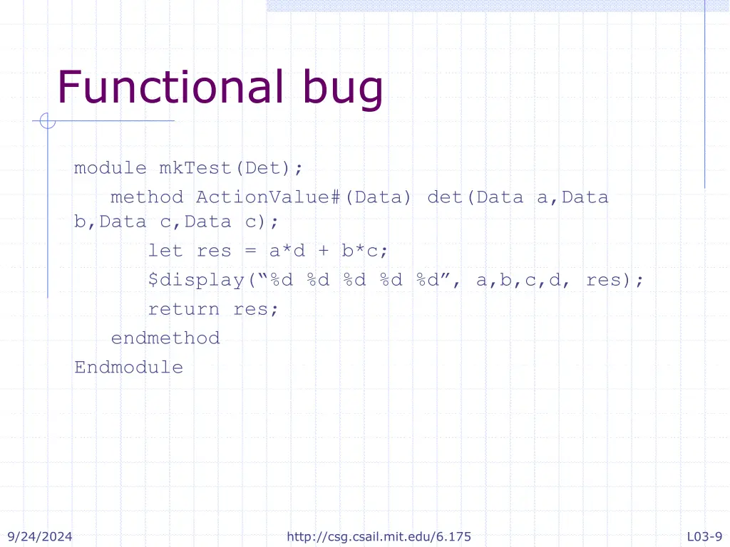 functional bug