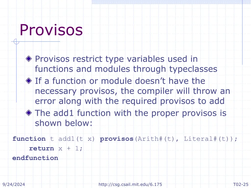 provisos