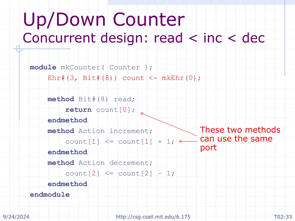 up down counter concurrent design read inc dec