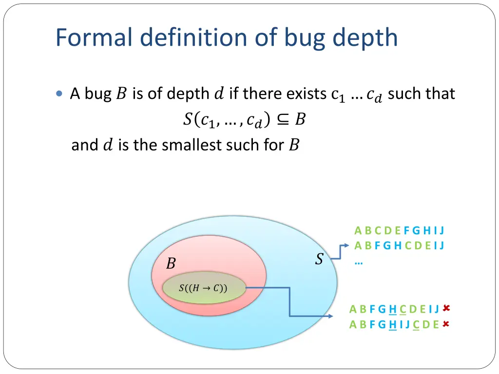 formal definition of bug depth 2