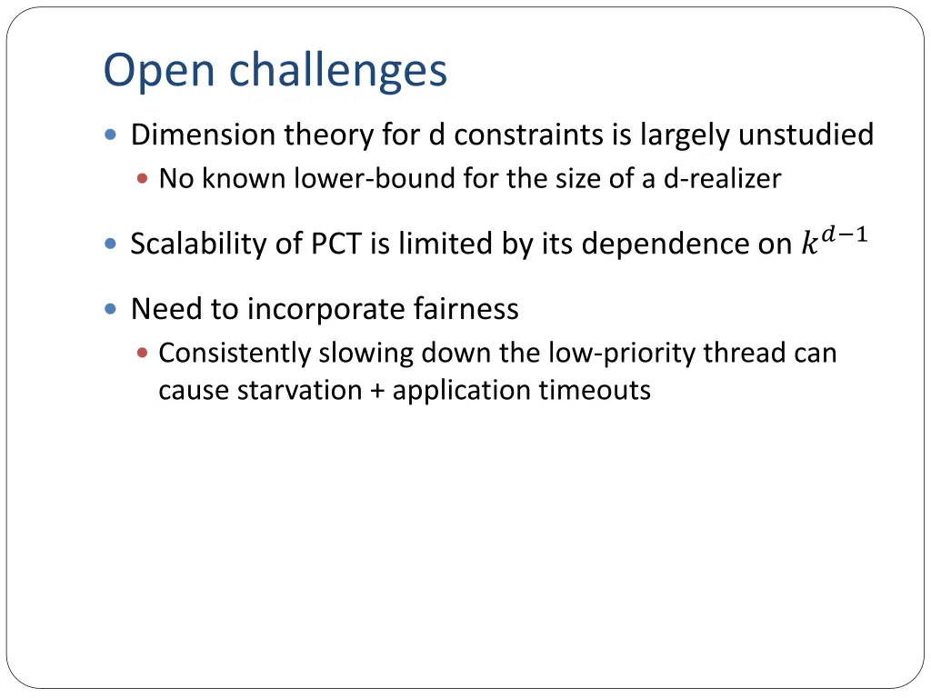 open challenges