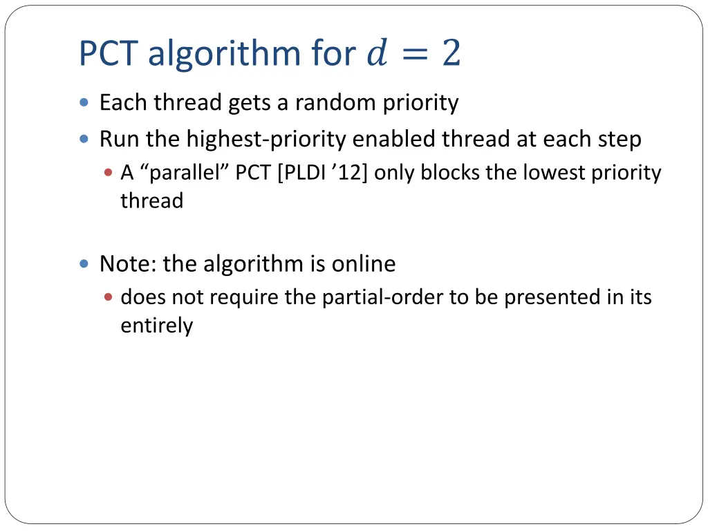 pct algorithm for 2