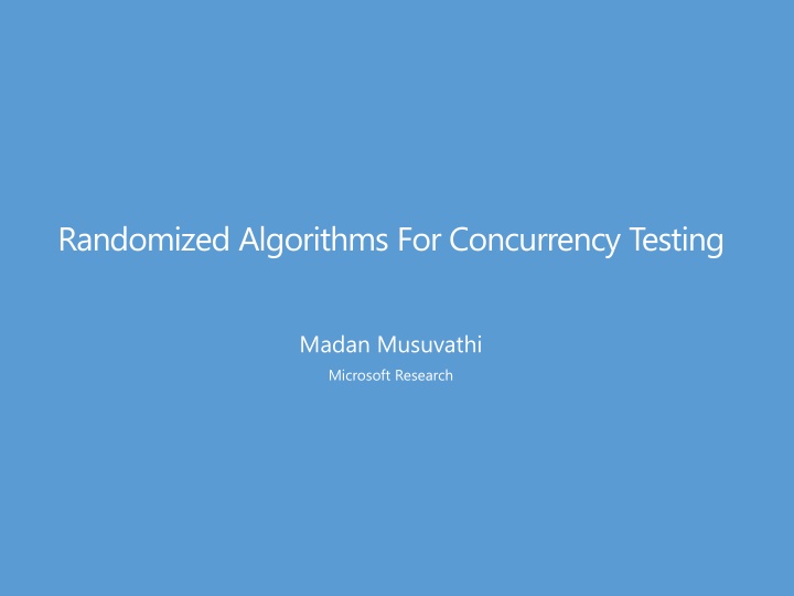 randomized algorithms for concurrency testing