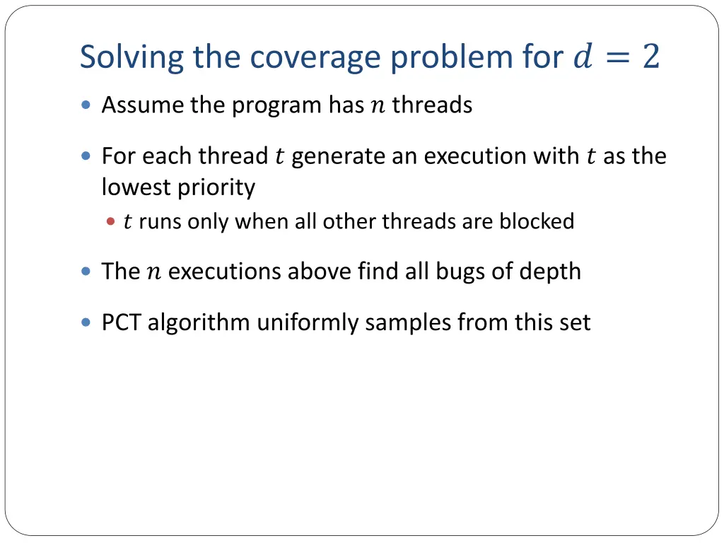 solving the coverage problem for 2 1