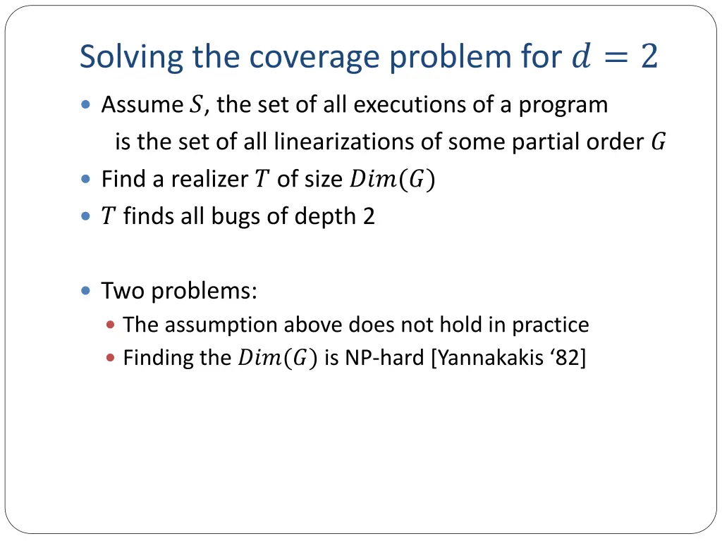 solving the coverage problem for 2