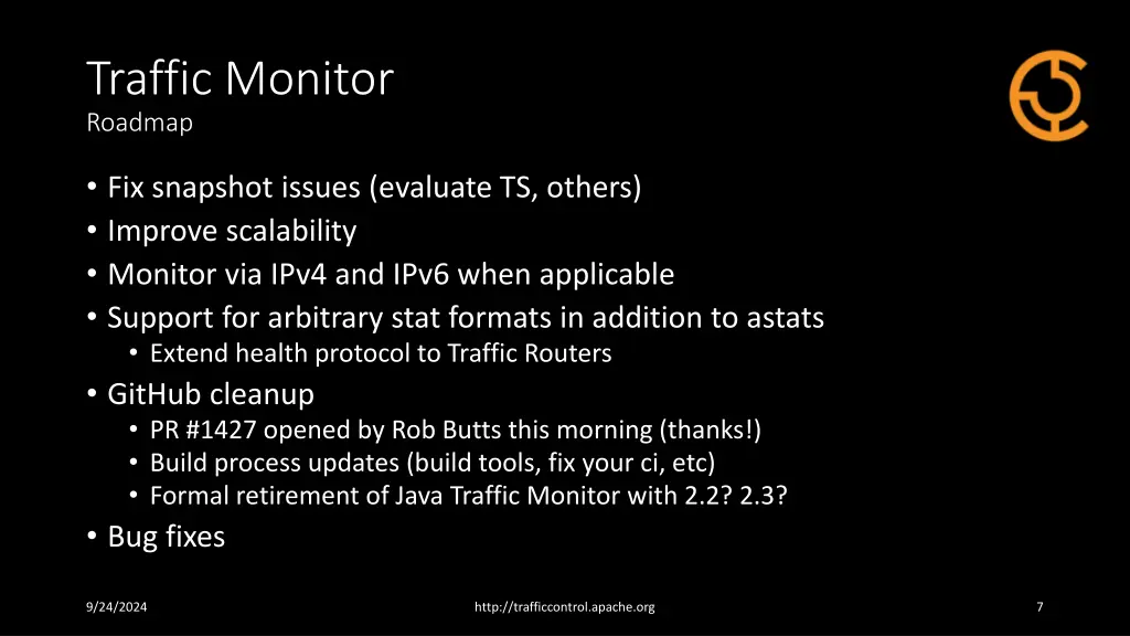 traffic monitor roadmap