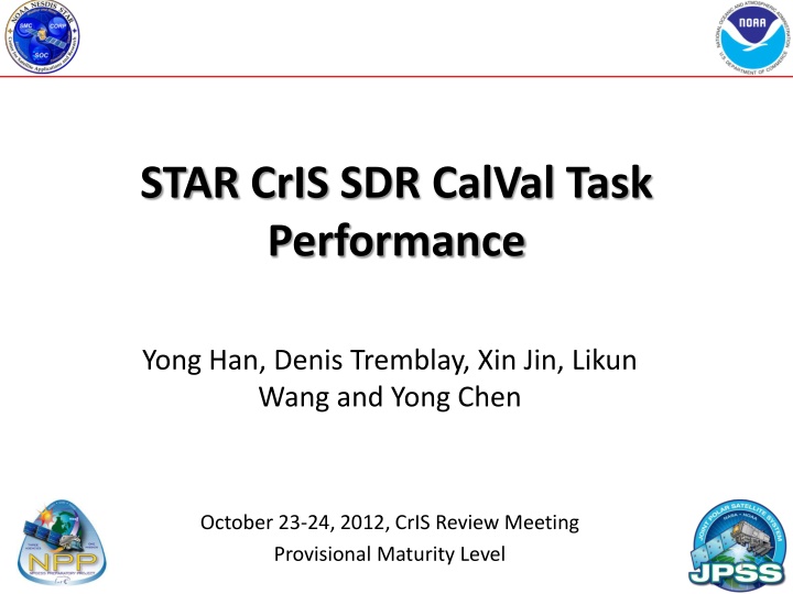 star cris sdr calval task performance