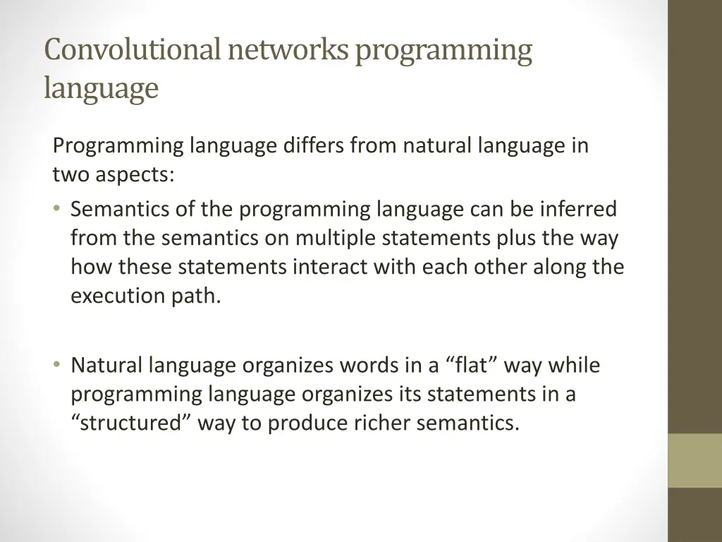 convolutional networks programming language