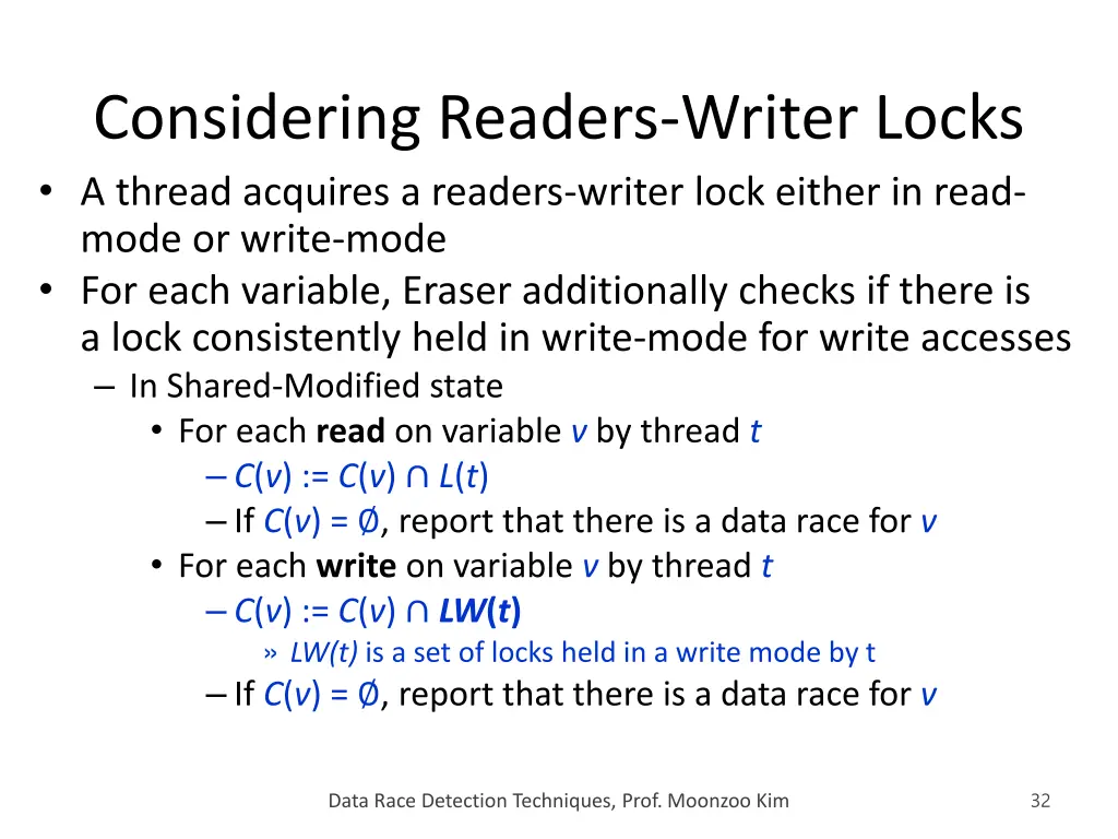 considering readers writer locks a thread