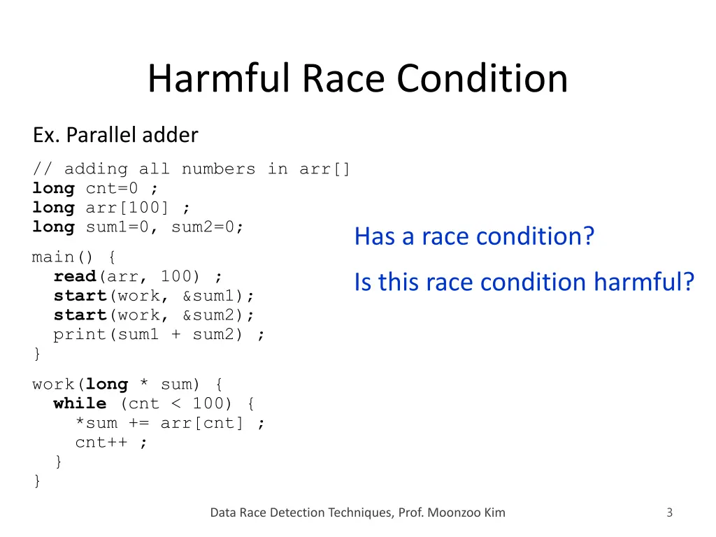 harmful race condition