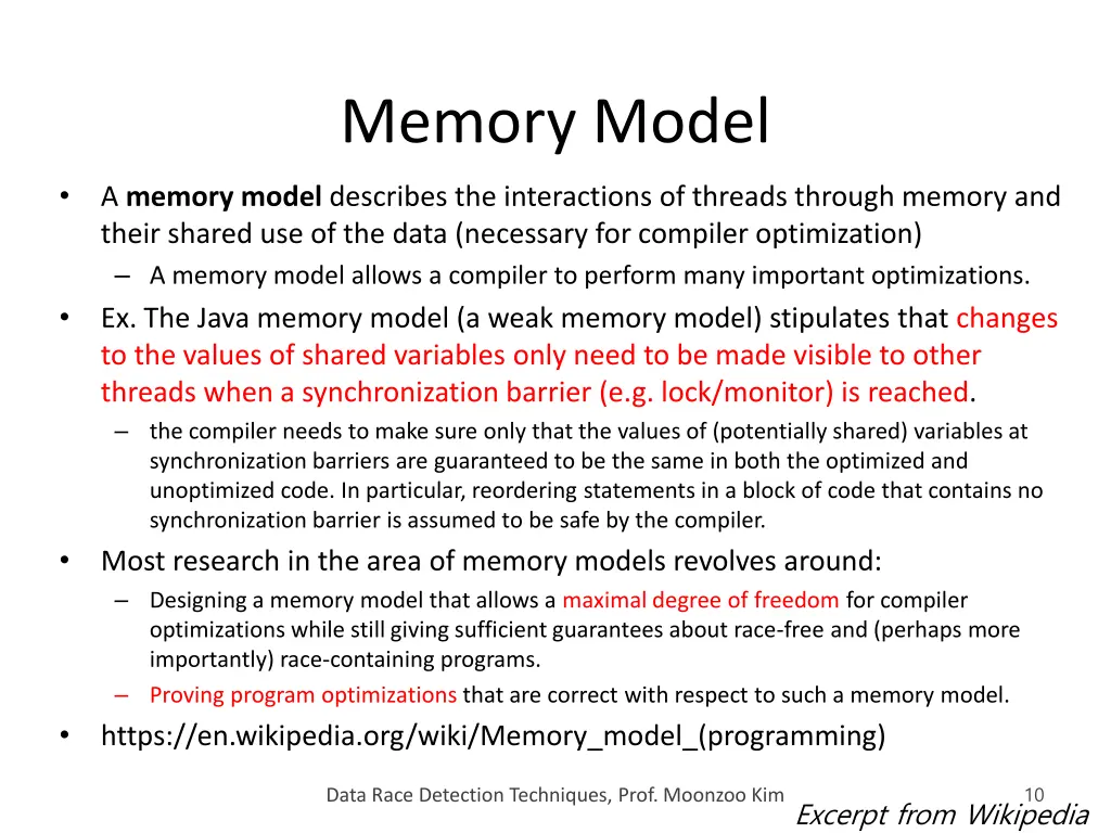 memory model