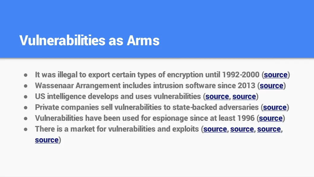 vulnerabilities as arms