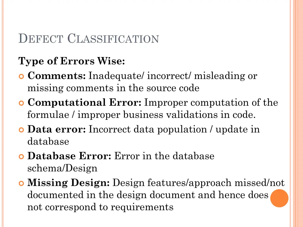 d efect c lassification 1