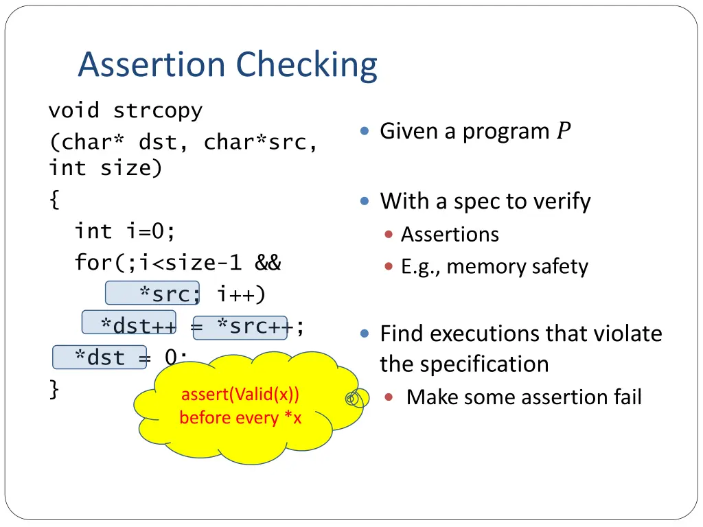 assertion checking