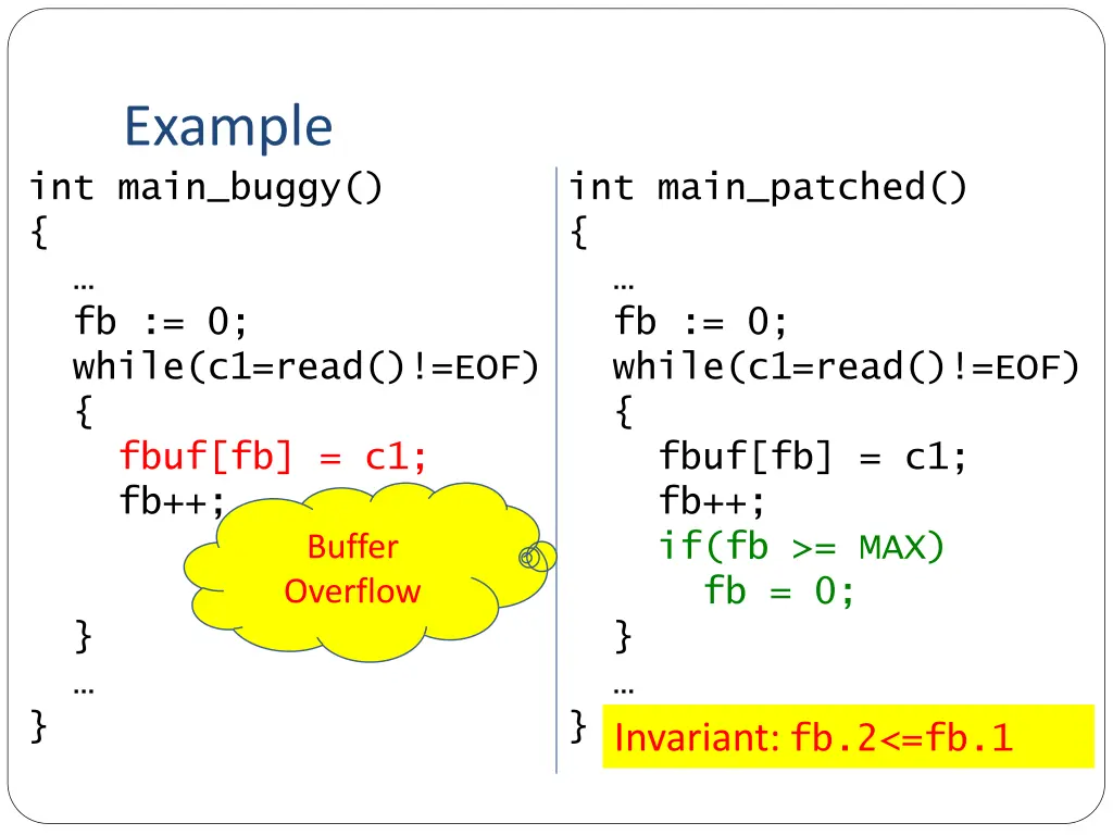 example int main buggy fb 0 while c1 read