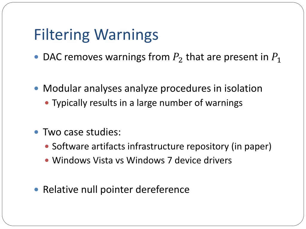 filtering warnings